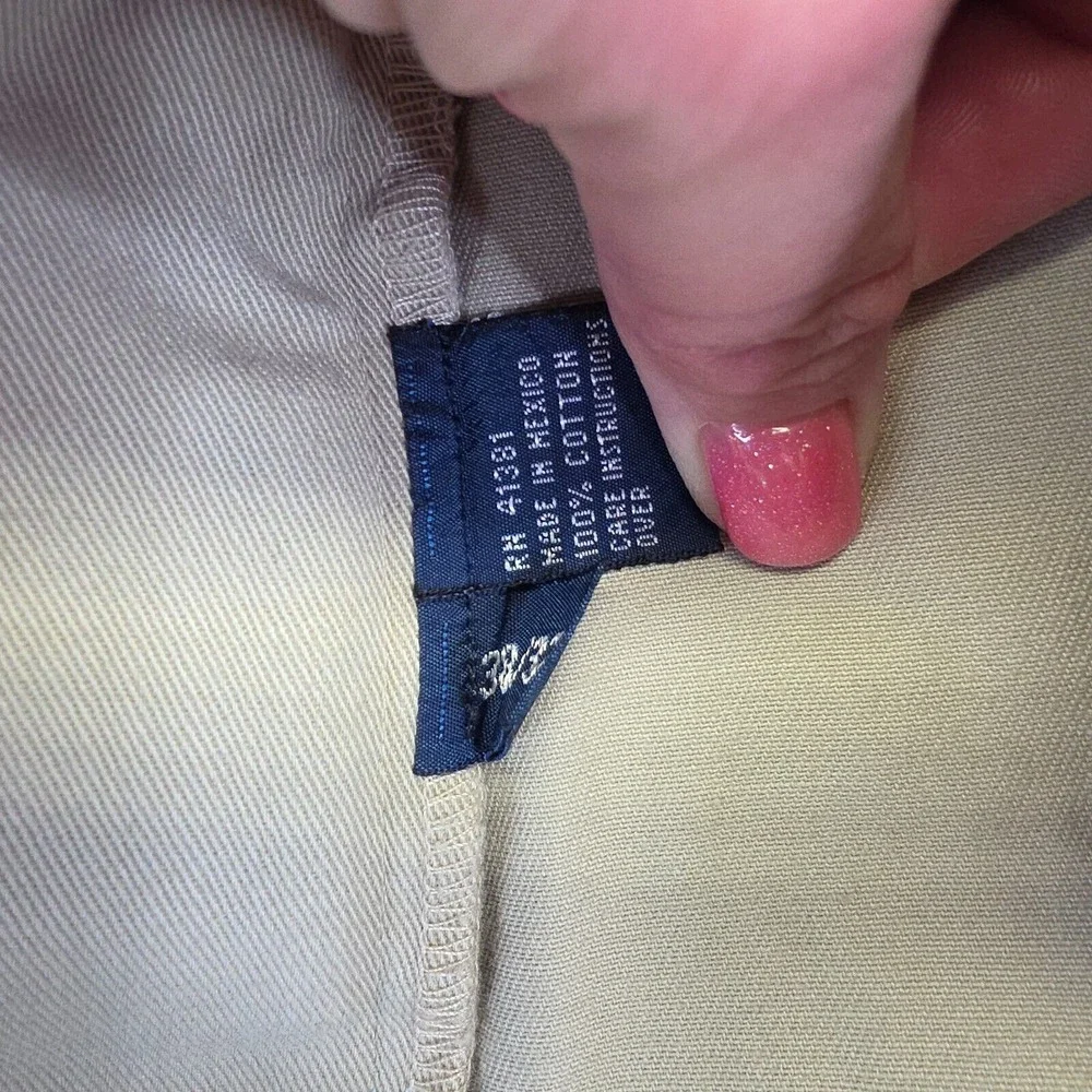 Polo Ralph Lauren‎ Hammond Pants Mens 38x32 Khaki Straight Pleated Preppy 35x30